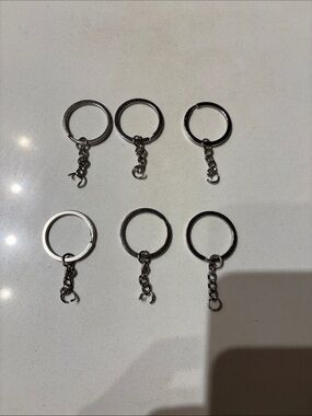 Hand Crafted Silver Key Ring Findings - Pack of 6